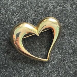 Gold Heart Brooch